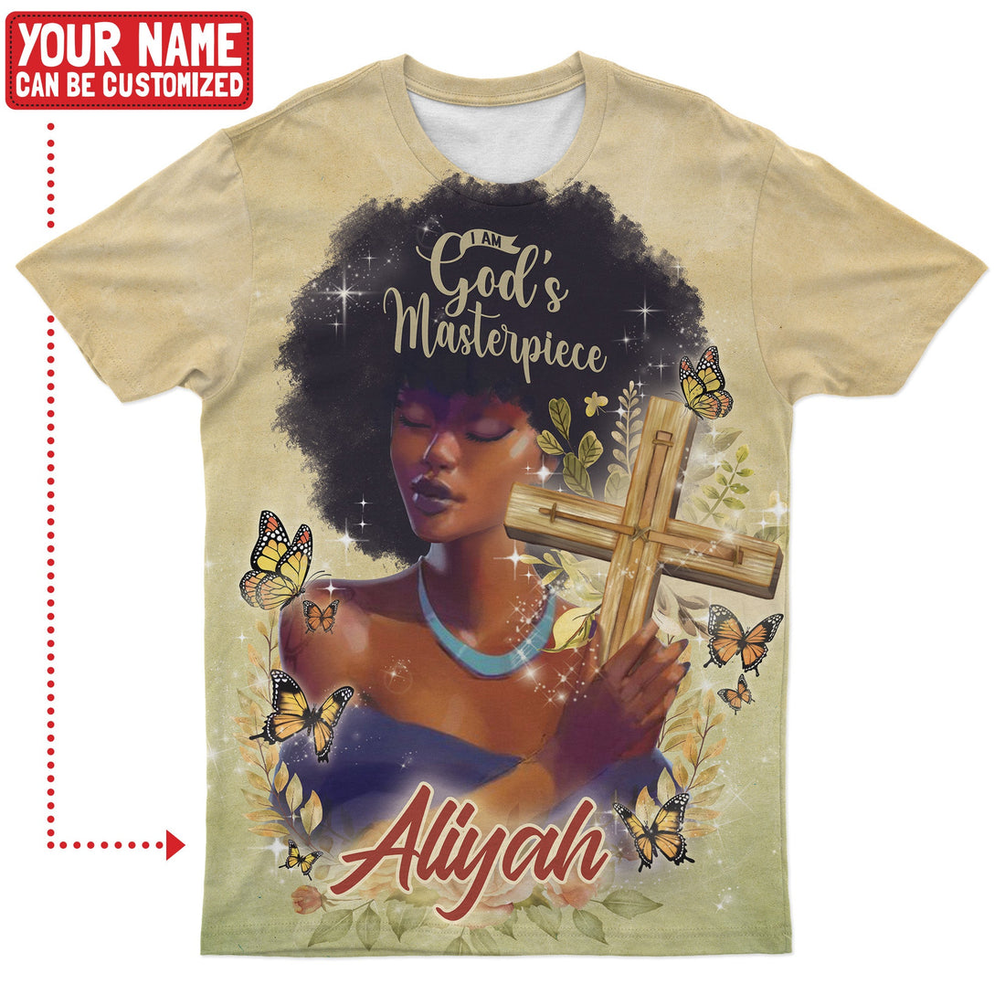 Personalized I Am God's Masterpiece T-shirt AOP Tee Tianci S 