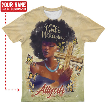 Personalized I Am God's Masterpiece T-shirt AOP Tee Tianci S 